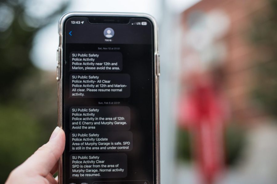 Text notifications from Seattle University Public Safety.