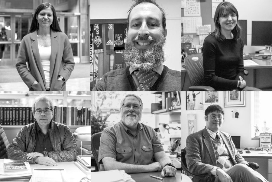 From top left to right: Dr. Natalie Welch, Dr. Yancy Dominick, Dr. Alexandra Smith. From bottom left to right: Dr. David Boness, Dr. Jeff Philpott, Dr. Michael Ng. 