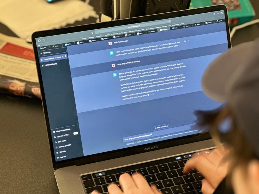 A student uses ChatGPT. 